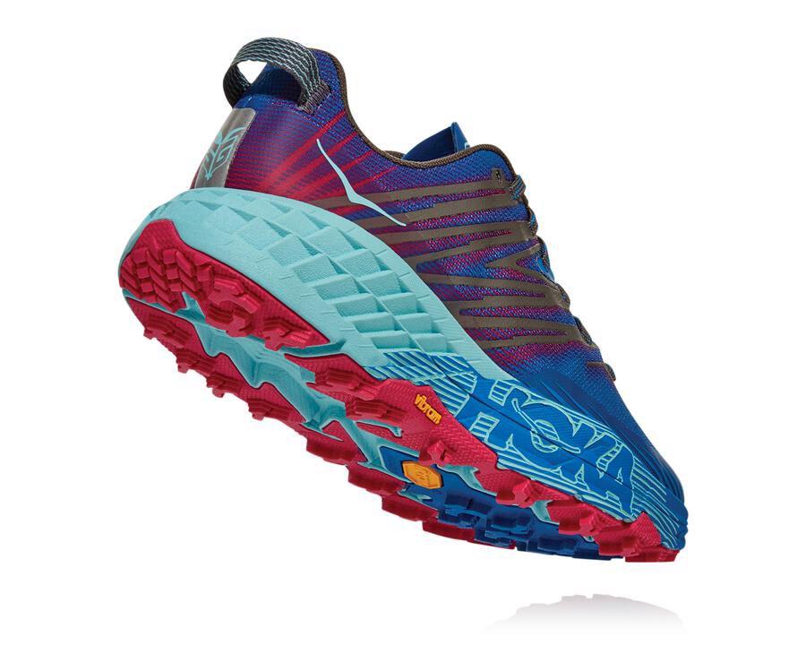 Tenis Trail Hoka One One Feminino Azuis - Speedgoat 4 - 320-RJWAHP